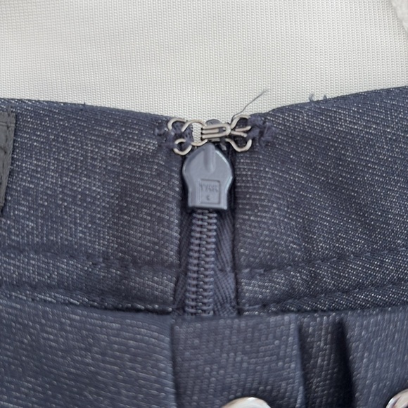 Talbots Navy Denim A-Line Skirt w/Criss Cross Front. Back Zipper Size 16 - Picture 6 of 10